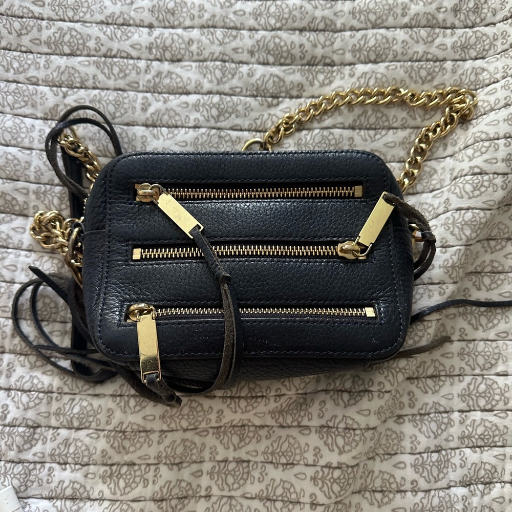 Rebecca Minkoff Leather Crossbody Bag with Gold Accents